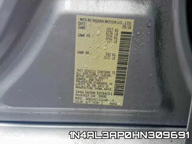 1N4AL3AP0HN309691 фото 2