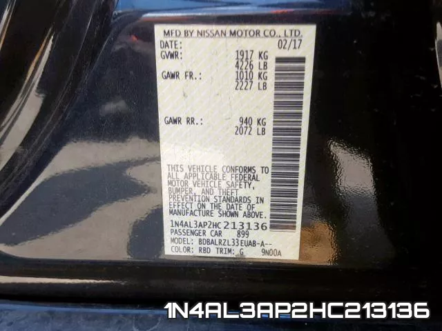 1N4AL3AP2HC213136 фото 2