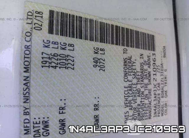 1N4AL3AP3JC210963 фото 10