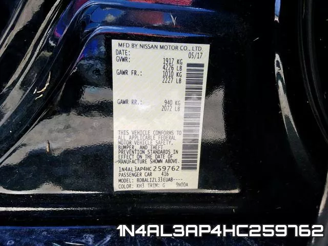 1N4AL3AP4HC259762 фото 2
