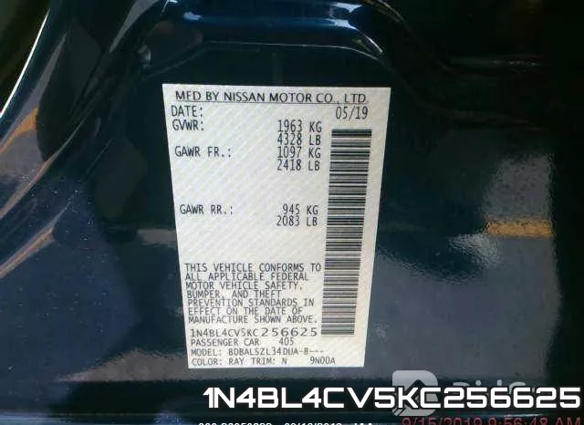 1N4BL4CV5KC256625 фото 8