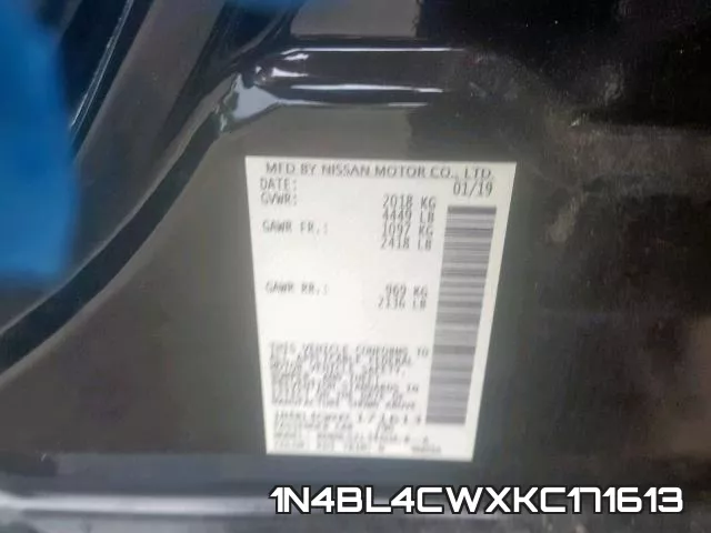 1N4BL4CWXKC171613 фото 2