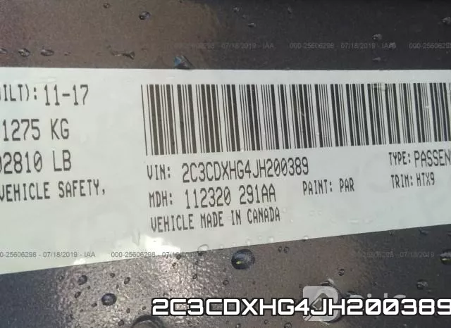 2C3CDXHG4JH200389 фото 9