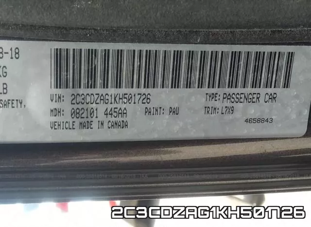 2C3CDZAG1KH501726 фото 10