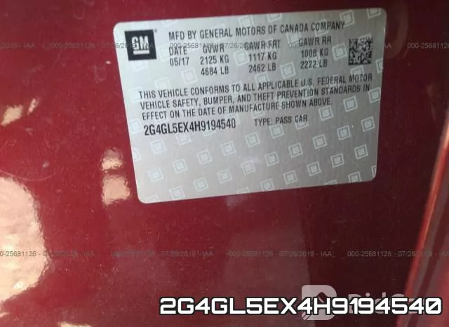 2G4GL5EX4H9194540 фото 10