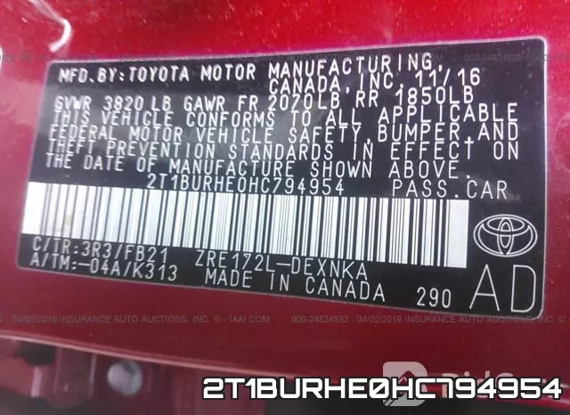2T1BURHE0HC794954 фото 10