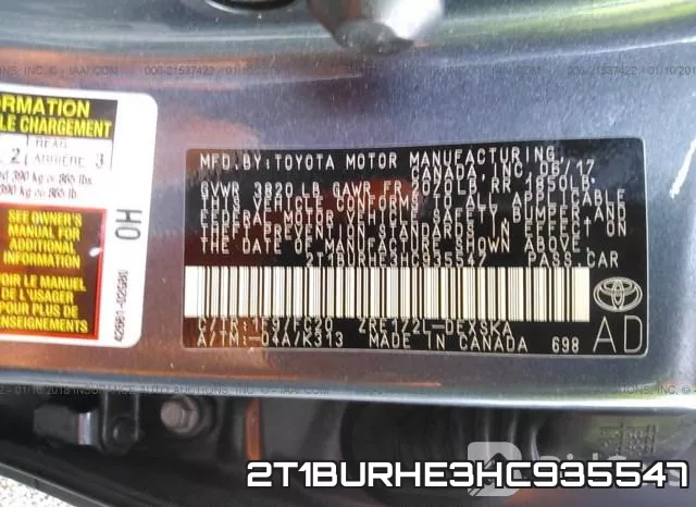 2T1BURHE3HC935547 фото 10