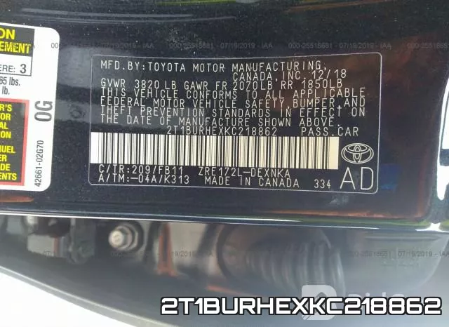 2T1BURHEXKC218862 фото 10
