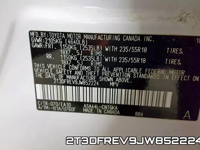 2T3DFREV9JW852224 фото 2