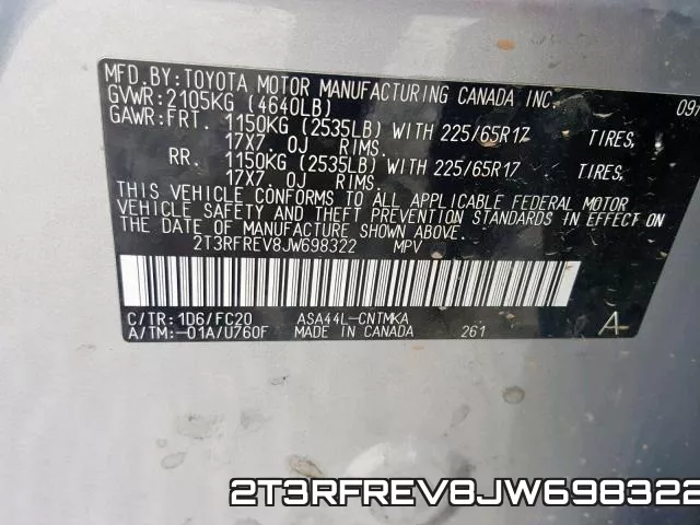 2T3RFREV8JW698322 фото 2