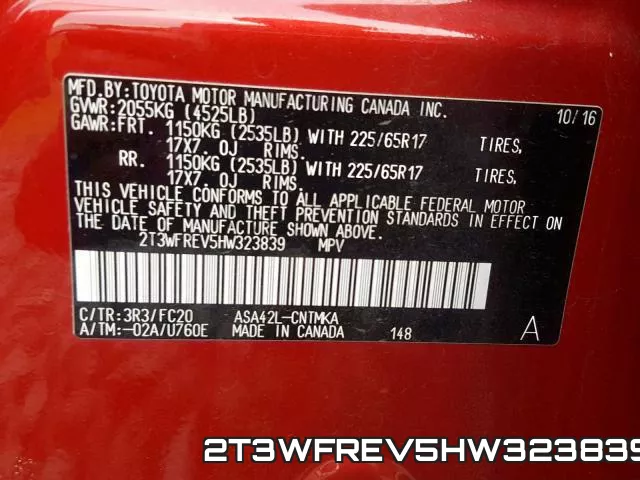 2T3WFREV5HW323839 фото 2