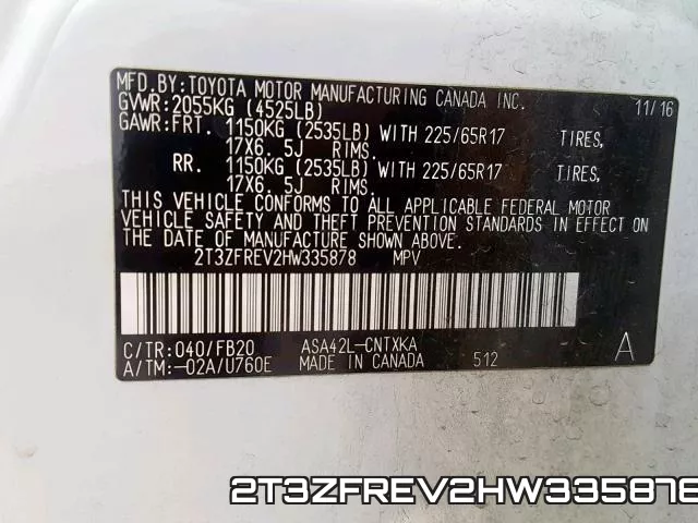 2T3ZFREV2HW335878 фото 2