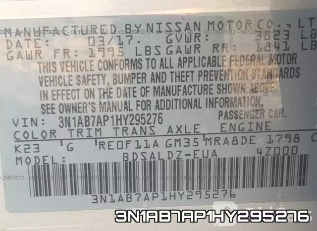 3N1AB7AP1HY295276 фото 10
