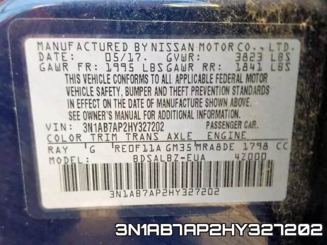 3N1AB7AP2HY327202 фото 2