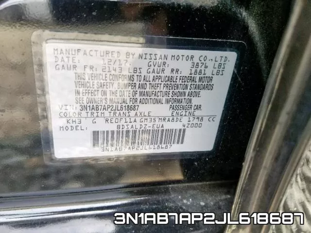 3N1AB7AP2JL618687 фото 2