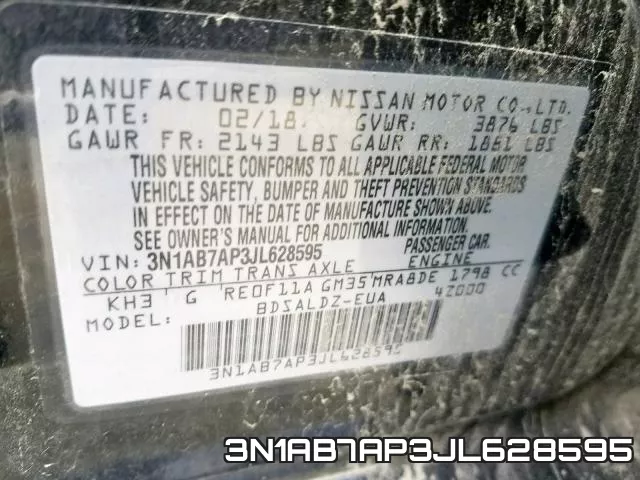 3N1AB7AP3JL628595 фото 2