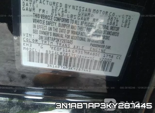 3N1AB7AP3KY287445 фото 10