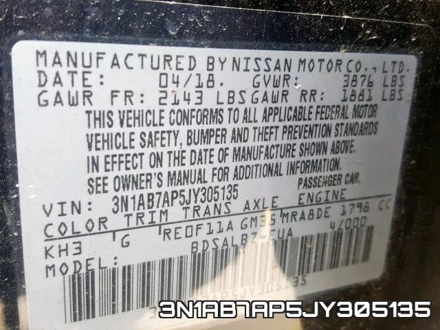 3N1AB7AP5JY305135 фото 2