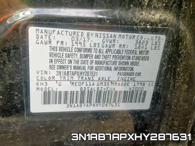 3N1AB7APXHY287631 фото 2