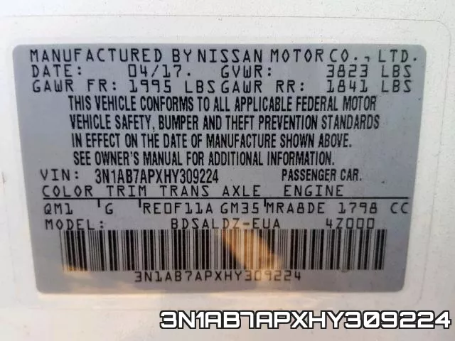 3N1AB7APXHY309224 фото 2