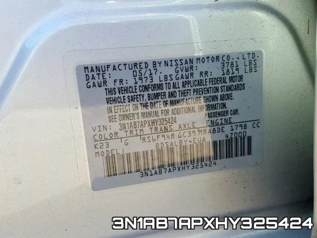 3N1AB7APXHY325424 фото 2