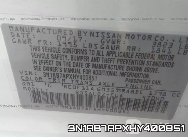 3N1AB7APXHY400851 фото 10