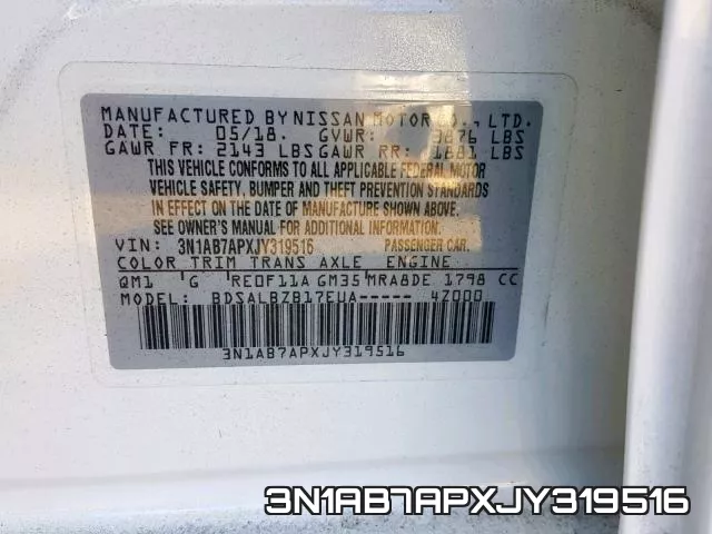 3N1AB7APXJY319516 фото 2