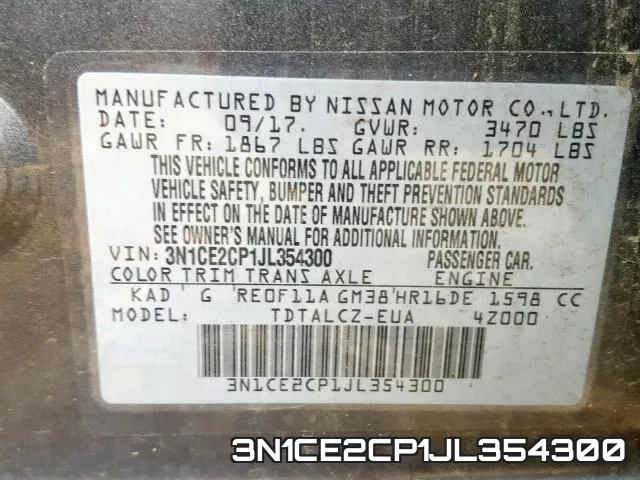 3N1CE2CP1JL354300 фото 2