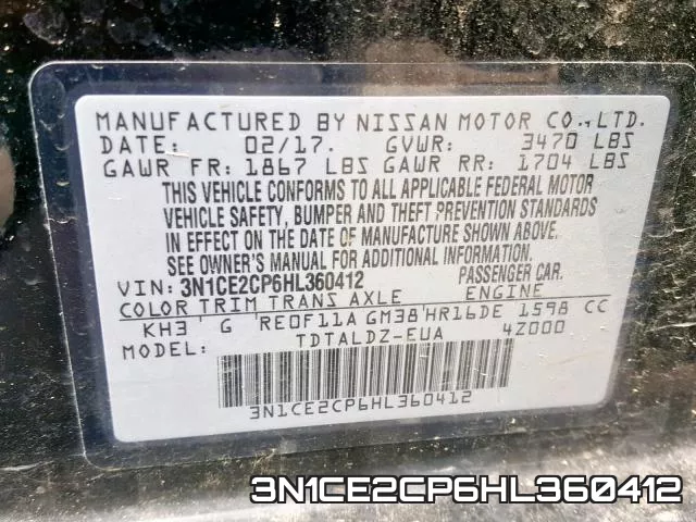 3N1CE2CP6HL360412 фото 2