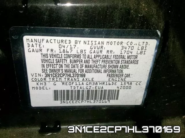 3N1CE2CP7HL370169 фото 2