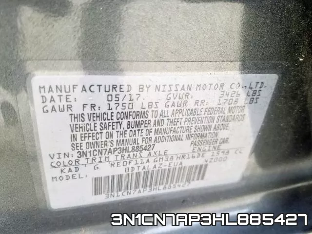3N1CN7AP3HL885427 фото 2