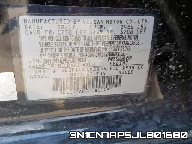 3N1CN7AP5JL801680 фото 2