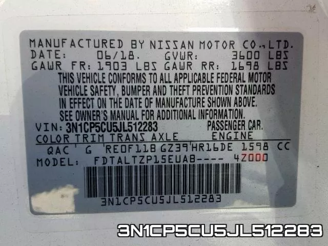 3N1CP5CU5JL512283 фото 2