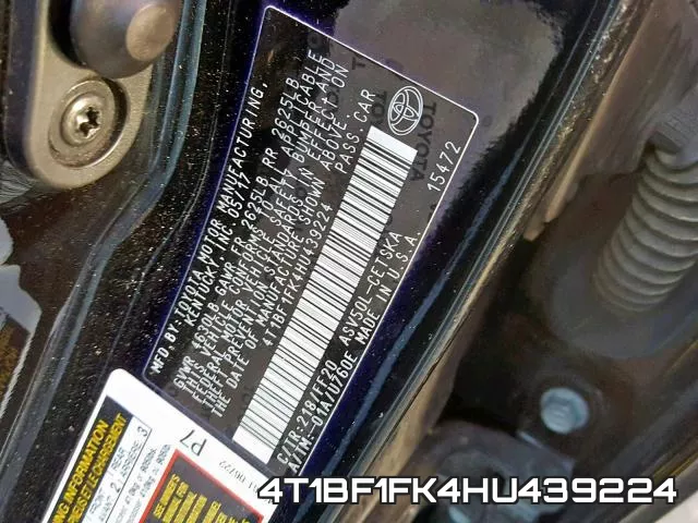 4T1BF1FK4HU439224 фото 2