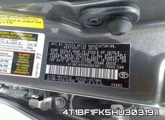 4T1BF1FK5HU303197 фото 10