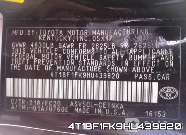 4T1BF1FK9HU439820 фото 10