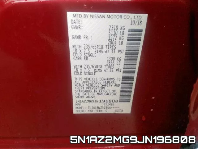 5N1AZ2MG9JN196808 фото 2
