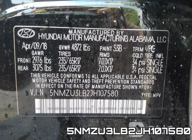 5NMZU3LB2JH107580 фото 10