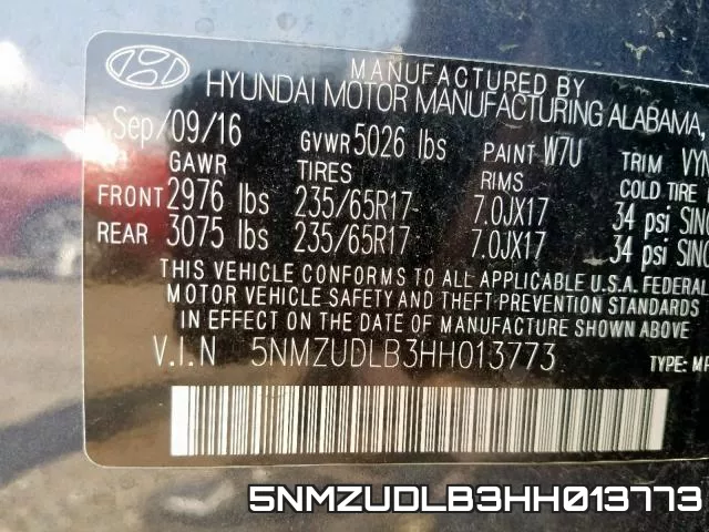 5NMZUDLB3HH013773 фото 2