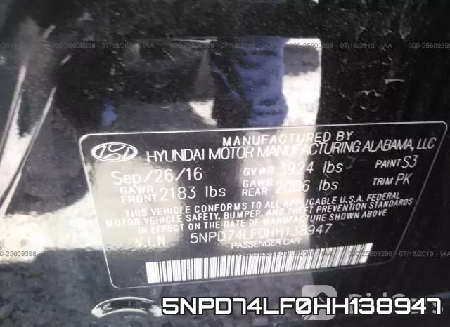 5NPD74LF0HH138947 фото 10