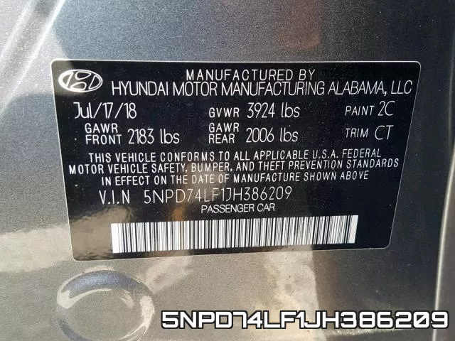 5NPD74LF1JH386209 фото 2