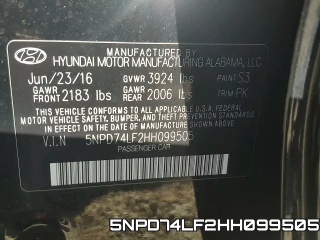 5NPD74LF2HH099505 фото 2