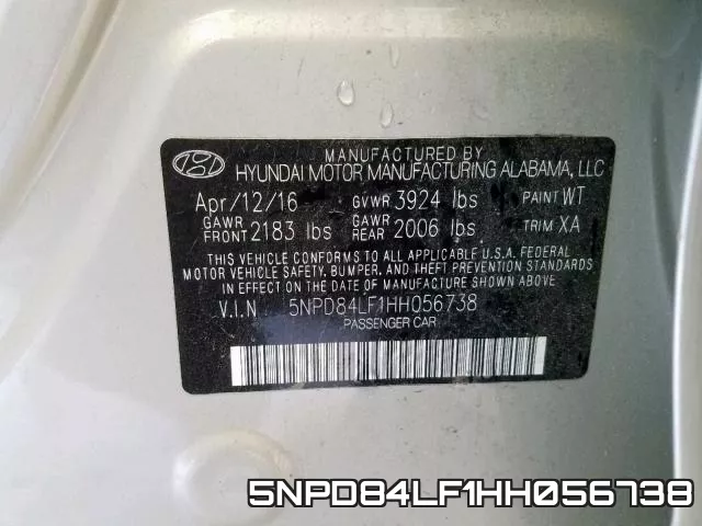 5NPD84LF1HH056738 фото 2