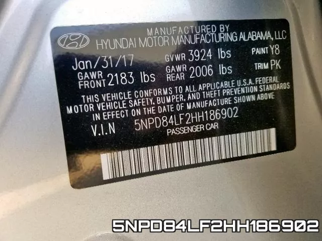 5NPD84LF2HH186902 фото 2