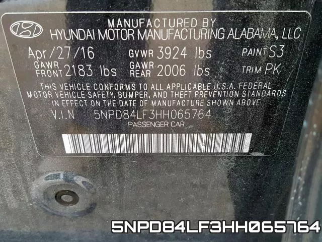 5NPD84LF3HH065764 фото 2
