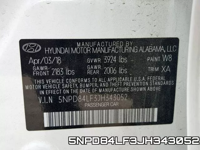 5NPD84LF3JH343052 фото 2