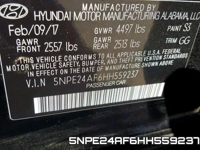 5NPE24AF6HH559237 фото 2