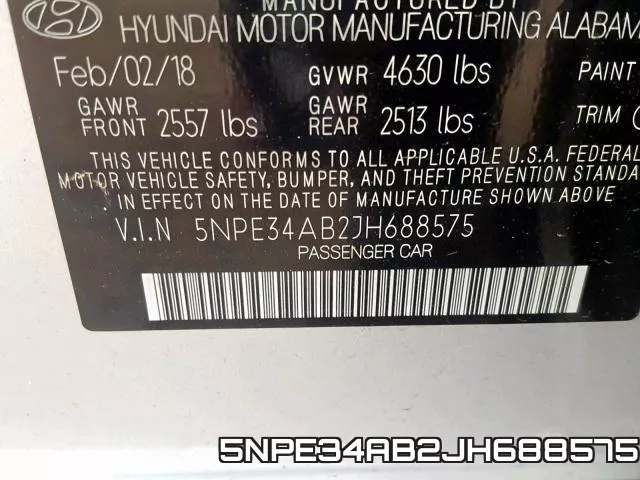 5NPE34AB2JH688575 фото 2