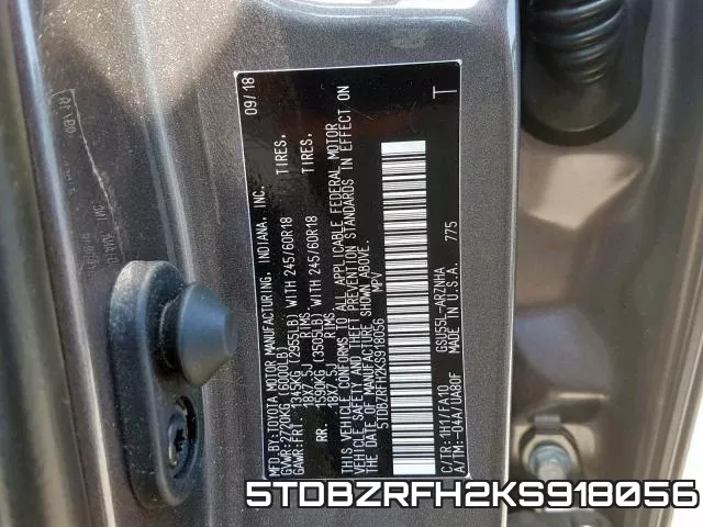 5TDBZRFH2KS918056 фото 2