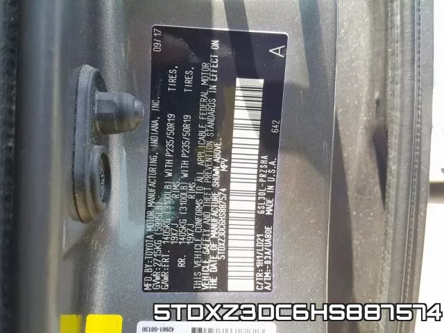 5TDXZ3DC6HS887574 фото 2